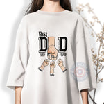 Best Dad Ever Fist Bump Personalized Father's Day Hoodie - Cute Hands Holding Design T-Shirt/Sweatshirt for Dad
