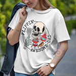 Father's Day Dad T-Shirt - Flippin' Awesome Skeleton Grilling BBQ Design for Dads